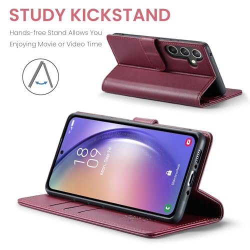 FLIPALM Wallet Case for Samsung Galaxy S26 6.3", Red | Card Holder, RFID Blocking, PU Leather Folio Flip, Kickstand, Protective Shockproof Cover - color: Red, size: Samsung Galaxy S26