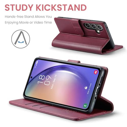 FLIPALM Wallet Case for Samsung Galaxy S26 6.3", Red | Card Holder, RFID Blocking, PU Leather Folio Flip, Kickstand, Protective Shockproof Cover - color: Red, size: Samsung Galaxy S26