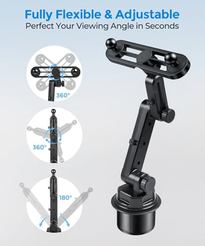 Dual Cup Holder Phone Mount for Car, MagSafe & Clamp Holder, Holds 2 Phones - color: Clamp & Magsafe
