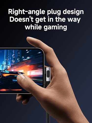 Hagibis USB4 Cable, Right Angle 90Degree Braided 80Gbps, 240W Fast Charging, 8K@60Hz USB4 V2.0 USB-C Cable for iPhone 17 16 15 Pro Max, iPad Pro, MacBook, Thunderbolt 5/4 (Vertical 90 Degree, 0.8FT) - color: Vertical 90 Degree, size: 0.8FT