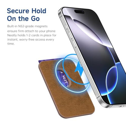 LoeoeL Magnetic Phone Wallet Compatible with Magsafe Wallet, Silicone ID Credit Card Holder Wallets for Back of Phone Pocket, Slim Thin Pouch Sleeve Wallets for iPhone Samsung, Brown Fall - color: Brown