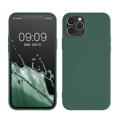 kwmobile Case Compatible with Apple iPhone 12 / iPhone 12 Pro Case - Soft Slim Protective TPU Silicone Cover - Forest Green - color: forest green