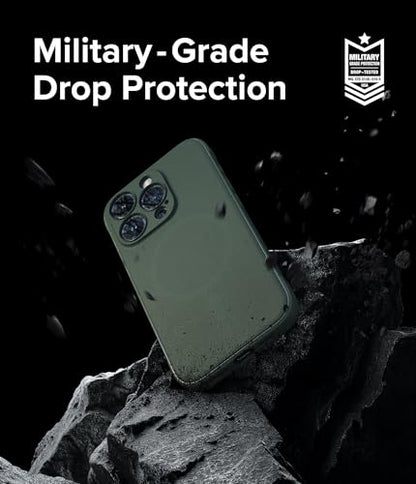 Ringke Onyx for iPhone 15 Pro Case, [Compatible with MagSafe] Oil & Dirt Resistant, Individual Lens Covers for Cameras, Non-Slip Enhanced Grip Lightweight Cover - Magnetic Dark Green | Compatible with MagSafe, Anti-Fingerprint, Slim & Lightweight, Full-Co