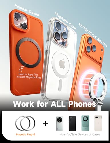 Car Phone Holder for Magsafe, [105+LBS Suction & 3800gf Magnetic] - color: Silver