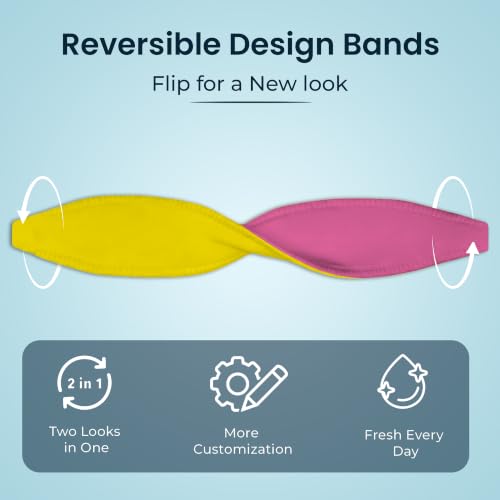 Switchbands Color Phone Grip Strap – Reversible Elastic Strap, Adhesive-Free, Drop Protection, Arthritis Friendly, Anti-Theft Security, Wireless Charging Compatible, Universal Fit – Pink & Yellow - color: Pink & Yellow, size: Pack of 1