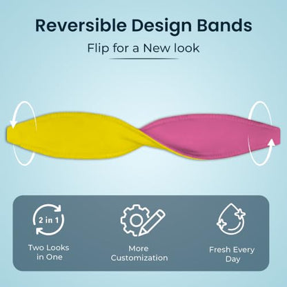 Switchbands Color Phone Grip Strap – Reversible Elastic Strap, Adhesive-Free, Drop Protection, Arthritis Friendly, Anti-Theft Security, Wireless Charging Compatible, Universal Fit – Pink & Yellow - color: Pink & Yellow, size: Pack of 1