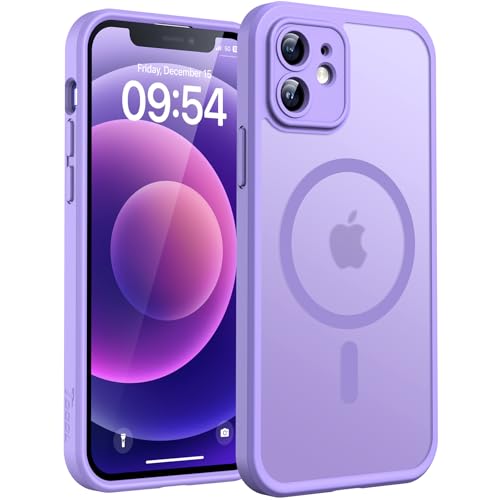 TOCOL for Phone 12 Case, Compatible with Magsafe Charger, Full Camera Protection, Drop Protection, Translucent Matte Phone Case for iPhone 12 6.1 inch Light Purple - color: Light Purple, size: Iphone 12