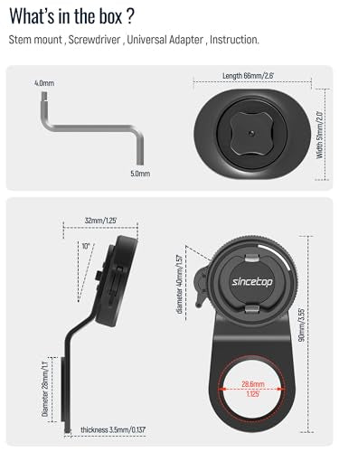 Bike Phone Mount,Mountain Bicycle Handlebar Cell Holder,Fit Round Stem Cap - color: 【1st Gen】Stem Mount-Black