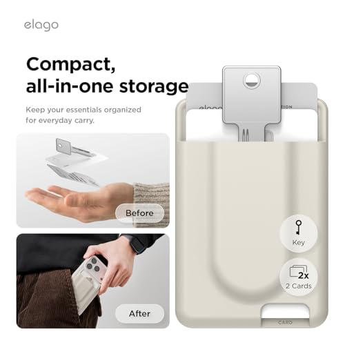 elago Key Magnetic Wallet Card Holder for iPhone - color: Stone