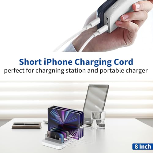 [Apple MFi Certified] Short USB-C to Lightning Cable (3Pack 0.6FT), iPhone Fast Charger Cable USB-C Power Delivery Charging Cord High Speed Data Sync for iPhone 14 13 12 11 Pro XS XR X 8 iPad Airpods