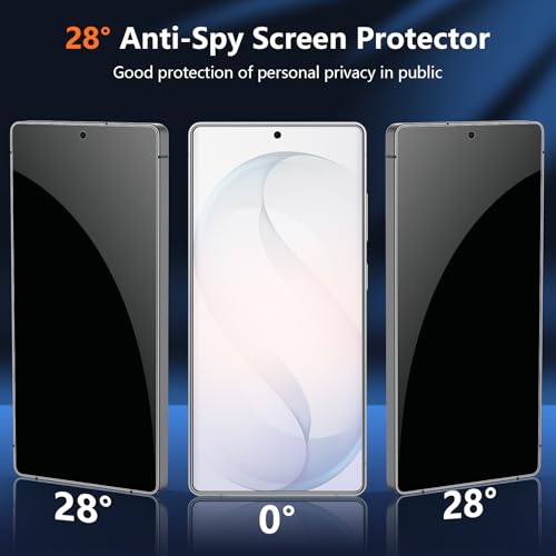 [2 Pack] Privacy Screen Protector for Samsung Galaxy S26, Ultrasonic Fingerprint Support, Auto-Alignment Frame, Easiest to Installation, Scratch-Resistant, Bubble-Free - size: Galaxy S26