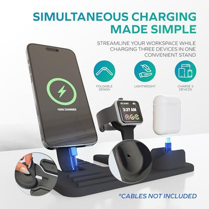 3-in-1 Foldable MagSafe Charging Stand for iPhone, AirPods & Apple Watch