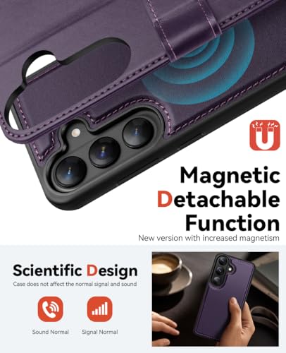 OCASE for Samsung Galaxy S26 Detachable Wallet Case with Card Holder, [2 in 1] PU Leather Flip Folio Case with RFID Blocking Stand Wrist Strap Shockproof Phone Cover 2026, Dark Purple - color: Dark Purple, size: Samsung Galaxy S26