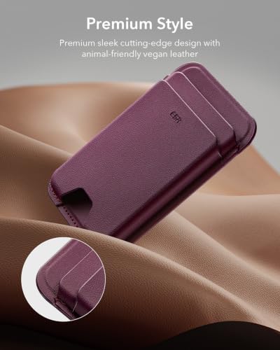 ESR for MagSafe Wallet, 5 Card Holder for Phone Case, RFID Blocking - color: Burgundy