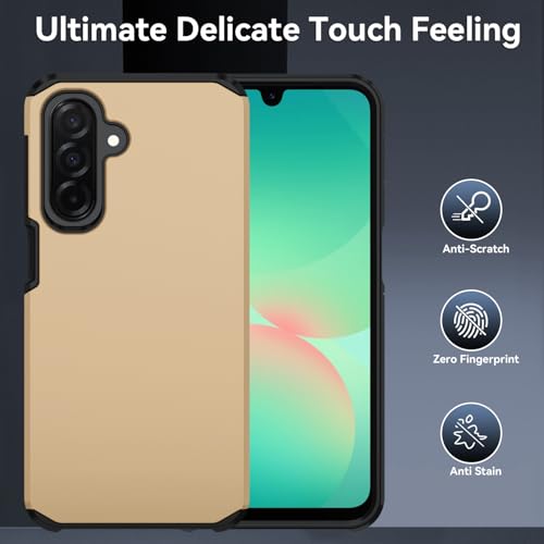 for Samsung Galaxy A17 Case : Shockproof Phone Cover with HD Screen Protector,Hybrid Protective Military-Grade Drop Protection for Galaxy A17 5g / A16 5g & A26 Phone Case(Golden) - color: Golden