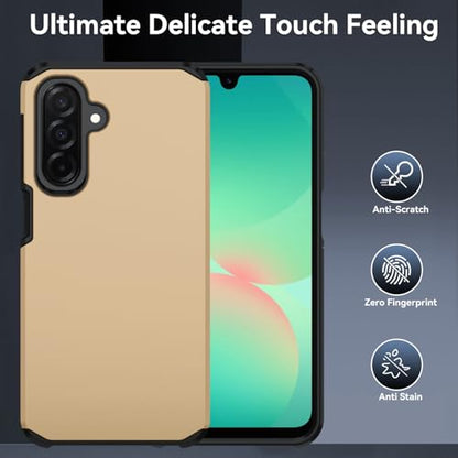 for Samsung Galaxy A17 Case : Shockproof Phone Cover with HD Screen Protector,Hybrid Protective Military-Grade Drop Protection for Galaxy A17 5g / A16 5g & A26 Phone Case(Golden) - color: Golden