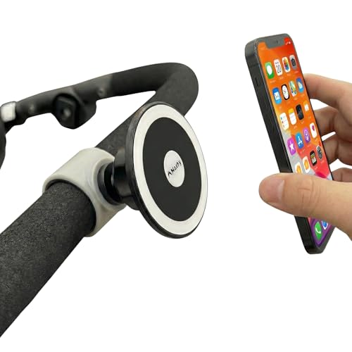 Maxby Stroller Phone Holder with MagSafe-Compatible Mount and Snap-On Clamp