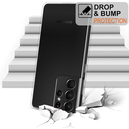 TENOC Phone Case for Samsung Galaxy S21 Ultra 5G, Clear Case Shockproof Protective Bumper Slim Cover - color: Clear, size: S21 Ultra