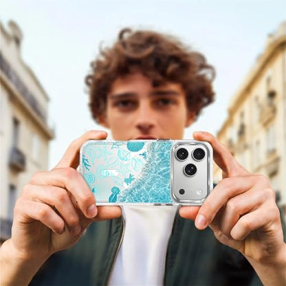 VisEnt Clear Case for iPhone 17 Pro, Magnetic Phone Case, Transparent Slim Cover, Military Grade Protection, Shockproof, Anti-Yellowing, Scratch Resistant, Ocean Wave Shell - color: Ocean Wave Shell, size: Iphone 17 Pro