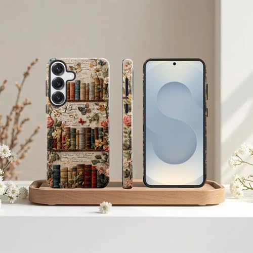 Compatible with Samsung Galaxy S25 Case,Glossy Case All-Round Protection Shockproof Anti-Scratches TPU Cover,Cases for Man Woman-Antique Bookshelf - color: Antique Bookshelf, size: Galaxy S25