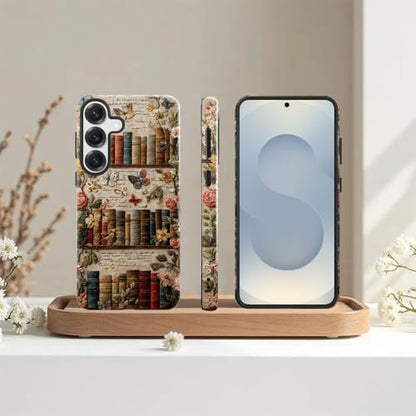 Compatible with Samsung Galaxy S25 Case,Glossy Case All-Round Protection Shockproof Anti-Scratches TPU Cover,Cases for Man Woman-Antique Bookshelf - color: Antique Bookshelf, size: Galaxy S25