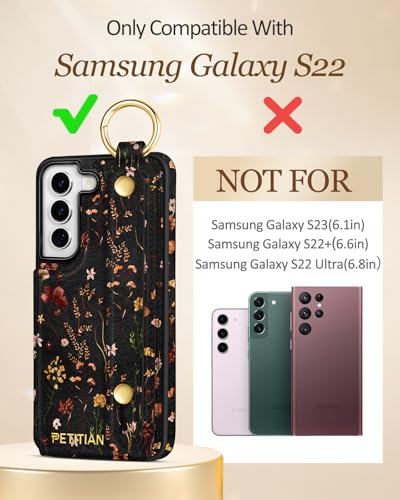 Petitian for Samsung Galaxy S22 Wallet Case, Growing Flower - color: Grow Flower, size: Samsung Galaxy S22
