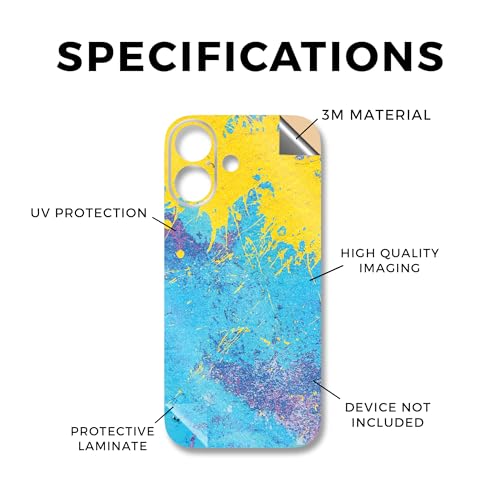 Glossy Glitter Phone Skin Compatible with Apple iPhone 17 - Splatter Wall - Premium 3M Vinyl Protective Wrap Decal Cover - Easy to Apply | Crafted in The USA by MightySkins - color: Splatter Wall, size: iPhone 17 (Full Wrap), style: Glossy Glitter Finish