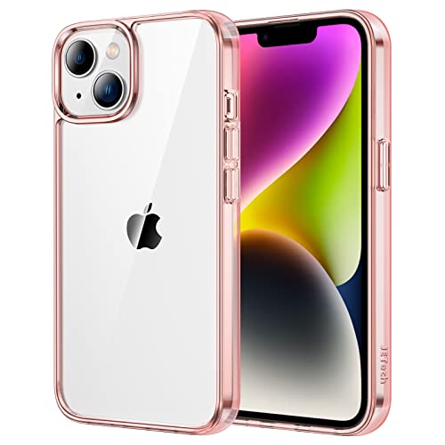 JETech Case for iPhone 14, Anti-Yellowing, Rose Gold | Shockproof Protection, Scratch Resistant Hard PC Back, Durable Transparent TPU Bumper - color: Rose Gold, size: iPhone 14
