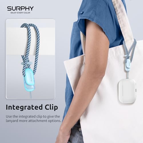 SURPHY 2 Pack Phone Lanyard, Phone Wrist Strap for Case, Camera Wrist Strap - color: Cloud Blue & Gray