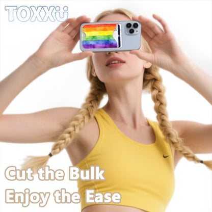 Pride Stripe Magnetic Wallet for Magsafe Compatible with iPhone 17/16/15/14/13/12 Series Pro Max Plus Air (Phone Magnet Card Holder Fit 3 Cards for Women Girl Lether Mag Safe Wallets Rainbow) - color: Stripes (Rainbow)