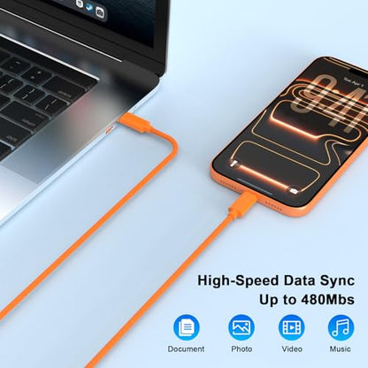 iPhone 17 Pro Max Charger Fast Charging 10FT, 40W USB C Charger Block&Cable - color: Orange, size: 1P-10FT