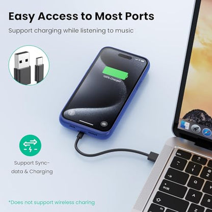 Battery Case for iPhone 15Pro Max, Upgrade 8600mah Portable Slim Battery Charging Case, 15W Fast Charging Rechargeable Protective Extended Charger Cover for iPhone 15 Pro Max (6.7 inch)-Blue - color: Blue