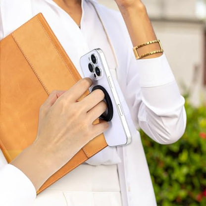Magnetic Silicone Ring Grip Phone Holder Rotating Finger Loop Ring Grips Holder Soft Portable Magnetic Phones Loops Removable Silicone Loop Grip Compatible with Phone Case Back of Phones