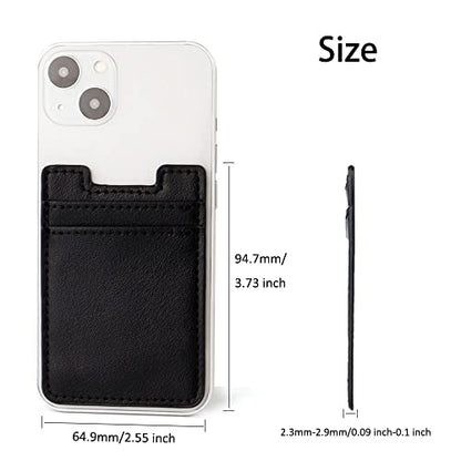 2Pack Phone Card Holder,Leather Phone Wallet Adhesive Stick On Credit Card Pocket for Back of Phone Case iPhone and Android-Black - color: Black,Black