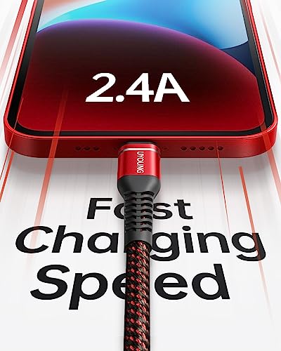 iPhone Charger Cable [Apple MFi Certified] USB to Lightning Cable 6FT 3Pack - color: Red, size: 6FT, style: USB A to Lightning