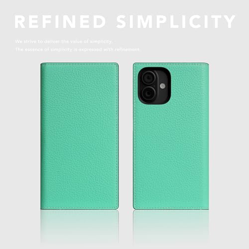 SLG D8 Neon Full Grain Leather Wallet Case for iPhone 16 - [2-in-1] Handcrafted Detachable Diary Style with Magnetic MagSafe Back Cover, Gift Box Included (Teal) - color: [D8 Neon] Teal, size: iPhone 16