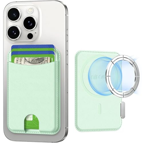 Miroddi for MagSafe Wallet, 4 Cards Holder, Stronger Magnetic Phone Wallet - color: Green