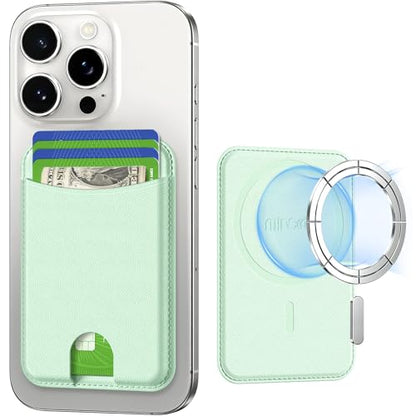 Miroddi for MagSafe Wallet, 4 Cards Holder, Stronger Magnetic Phone Wallet - color: Green
