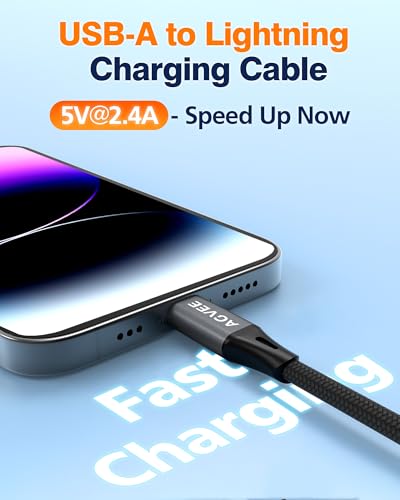 AGVEE 3ft Coiled USB-A to Lightning Cable [MFI Certified] Carplay