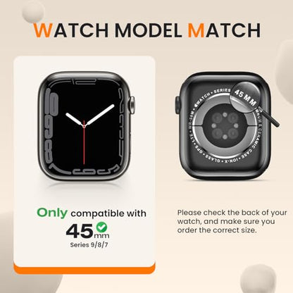 [2 Pack] Bumper Case for Apple Watch Series 9/8/7 45mm, Gold - color: Gold+Gold, size: 45 mm Series 9/8/7