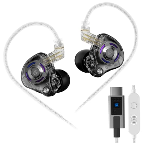KZ Gale USB C IEM, Wired Type-C Gaming Earbuds with Mic Built-in DSP