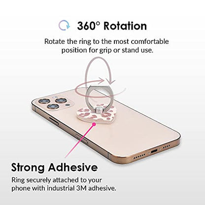 Velvet Caviar Cell Phone Ring Holder - Finger Ring & Stand - Improves Phone Grip Compatible with iPhone, Galaxy and Most Smartphones (Blush Leopard) - color: Blush Leopard
