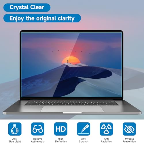 2 Pack 16 Inch 16:10 Anti Blue Light Laptop Screen Protector, Reduce Eye Strain Anti Glare Screen Protector for 16’’ with 1920x1200 Resolution Laptops, Not for 16.1'' - size: 16 inch