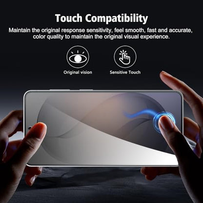 2+2 Pack for Samsung Galaxy S26+/S26 Plus Privacy Screen Protector with Camera Lens Protector, Anti Spy Tempered Glass Protection Film 9H Hardness, Scratch Resistant, Case Friendly