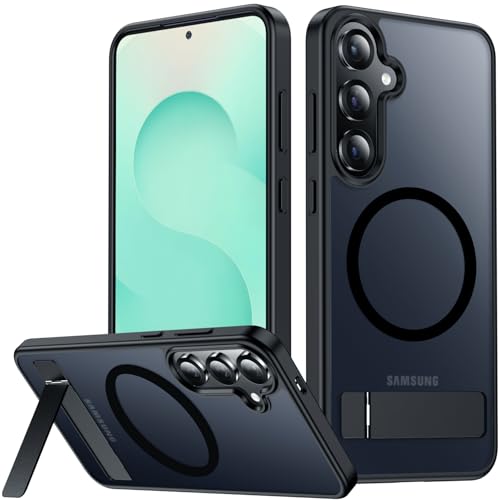 SPIDERCASE Magnetic for Samsung Galaxy S25 Plus Case, [3 Stand Ways][ Military Grade Drop Protection] with Invisible Stand Shockproof Slim Case for Samsung Galaxy S25 Plus 6.7", Black | Magnetic - color: Black, size: S25 Plus