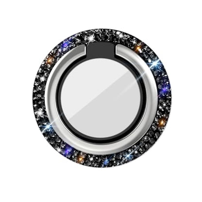 Bling Crystal Rhinestone Cell Phone Ring Holder Grip，360°Rotation Ultrathin Finger Cute Glitter Stand Kickstand Universal Compatible with iPhone Samsung Galaxy LG Google iPad （Black）