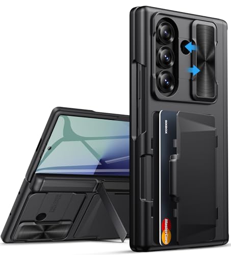for Samsung Galaxy Z Fold 7 Case, Stand & Card Holder, 2025, Black - color: Black-Z