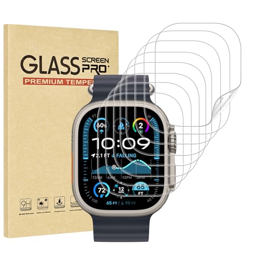 [8 Pack] Screen Protector for Apple Watch 49mm Ultra 2/1 Anti-Scratch,iWatch Self-Healing Soft TPU,Bubble-Free,HD Clear Soft Watch Film,Touch Sensitive,Ultra-thin for iWatch Accessories - size: 49mm Ultra3/2/1