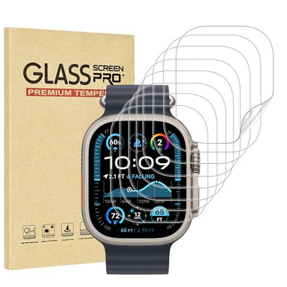 [8 Pack] Screen Protector for Apple Watch 49mm Ultra 2/1 Anti-Scratch,iWatch Self-Healing Soft TPU,Bubble-Free,HD Clear Soft Watch Film,Touch Sensitive,Ultra-thin for iWatch Accessories - size: 49mm Ultra3/2/1