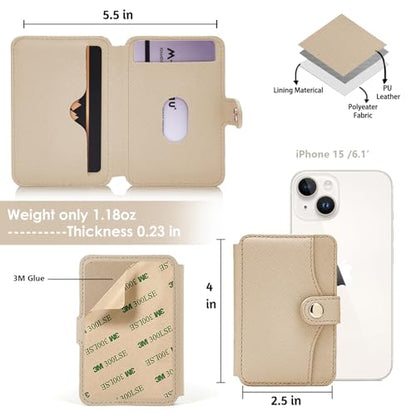 M-PlateauPhone Wallet Stick on with Sticky Adhesive for Phone - color: Khaki
